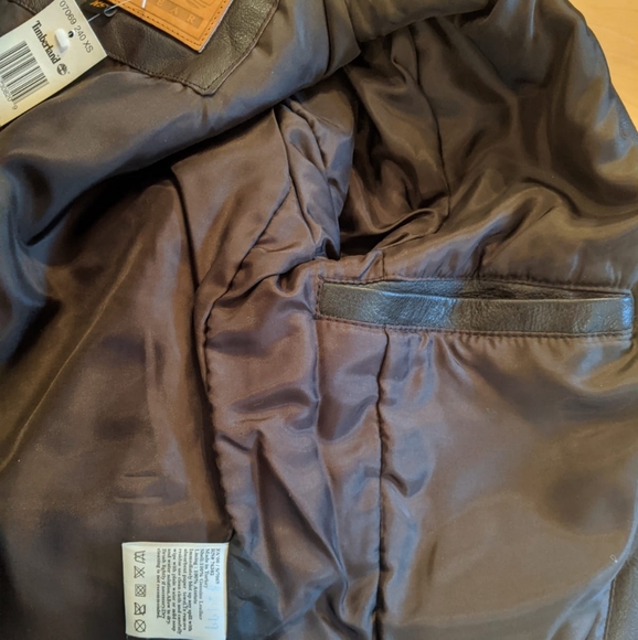 Timberland Chocolate Brown Leather Jacket NWT - Picture 7 of 10